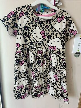 Hello Kitty Cream Dress with Pink & Black Print